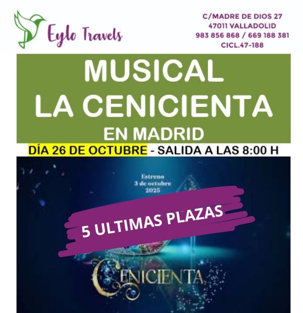 Ultimas plazas la cenicienta desde Valladolid