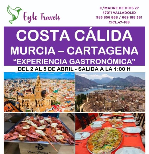 02-04-2025 Costa Calida_P Oferta Viaje Semana Santa 2026 Costa Cálida Murcia Mariscada a Lo Bestia