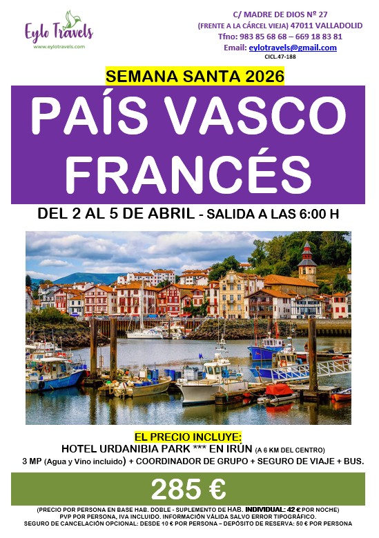 Circuito País Vasco Francés Semana Santa 2026 Eylo Travels