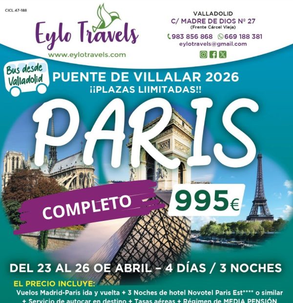 Paris desde Valladolid completo