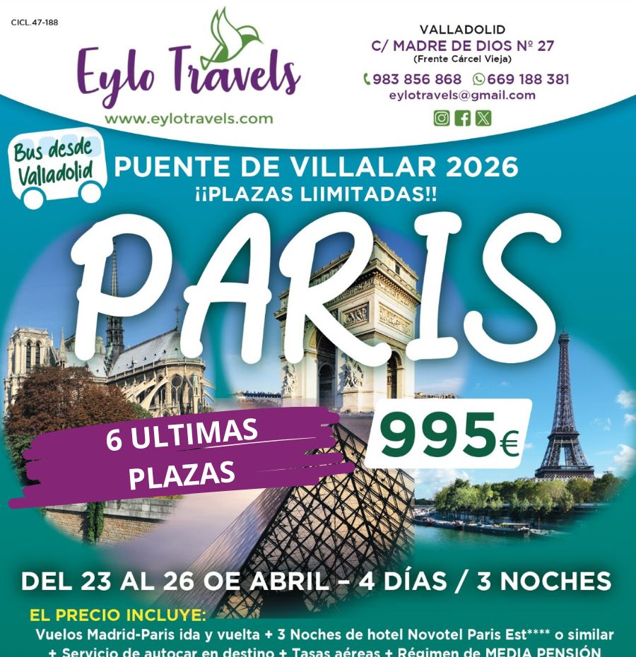 Paris desde Valladolid en el puente de Villalar.