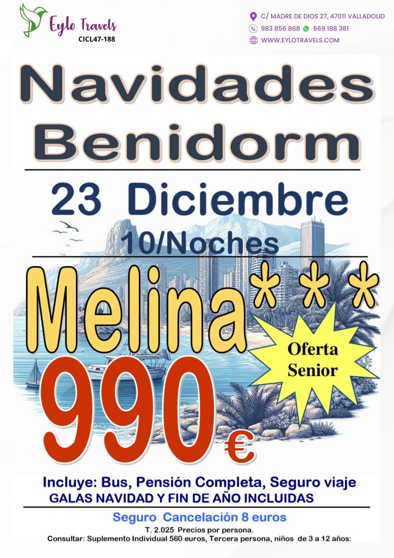 Benidorm Navidad desde Valladolid