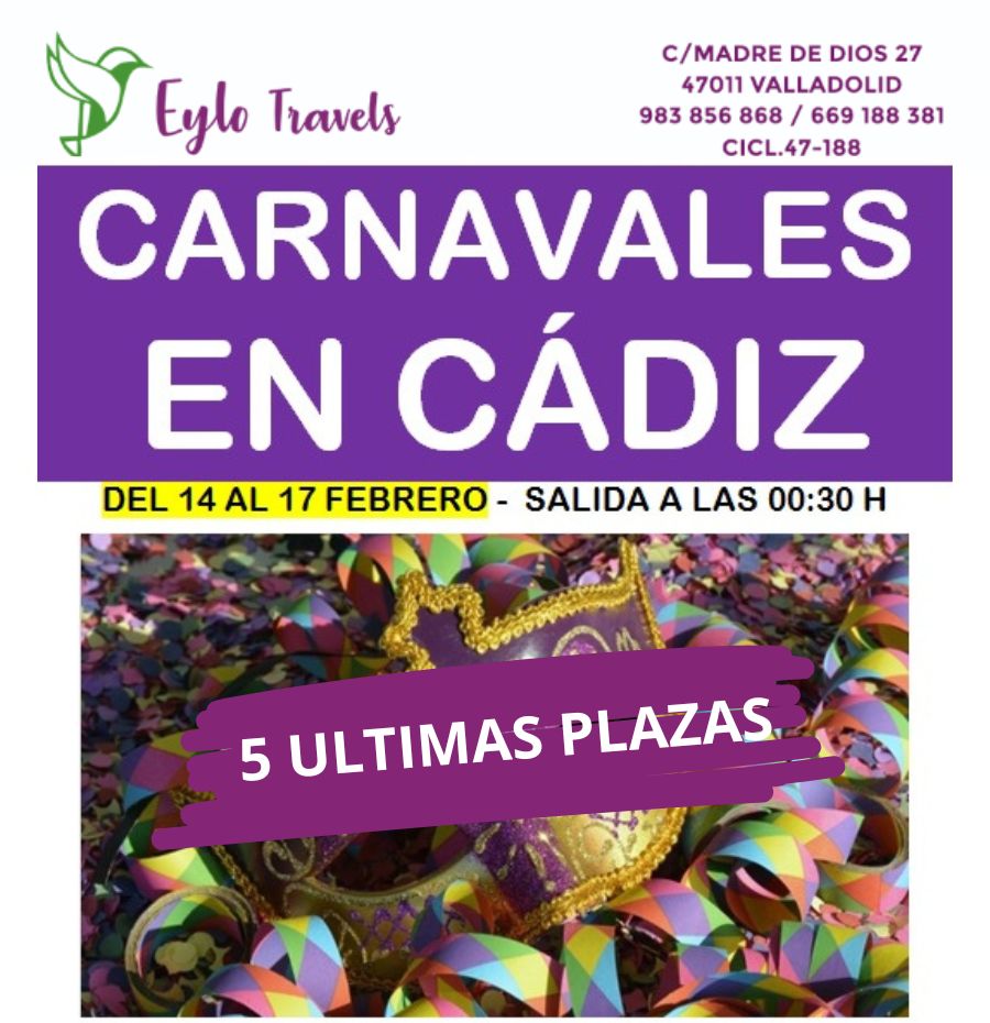 Carnaval de Cádiz 2026 - Salida desde Valladolid - Eylo Travels