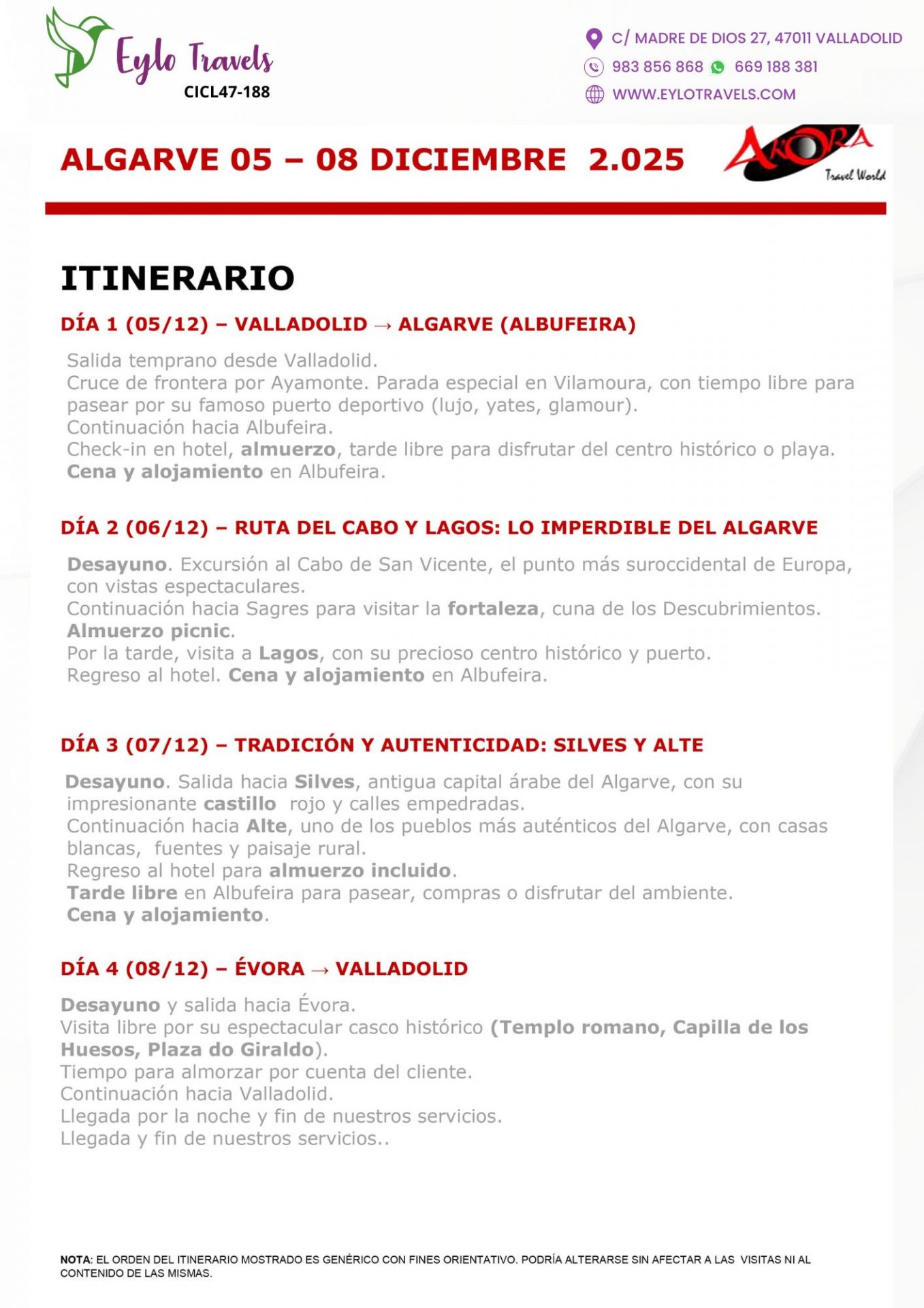 Escapada al Algarve desde Valladolid | Puente Diciembre 2025