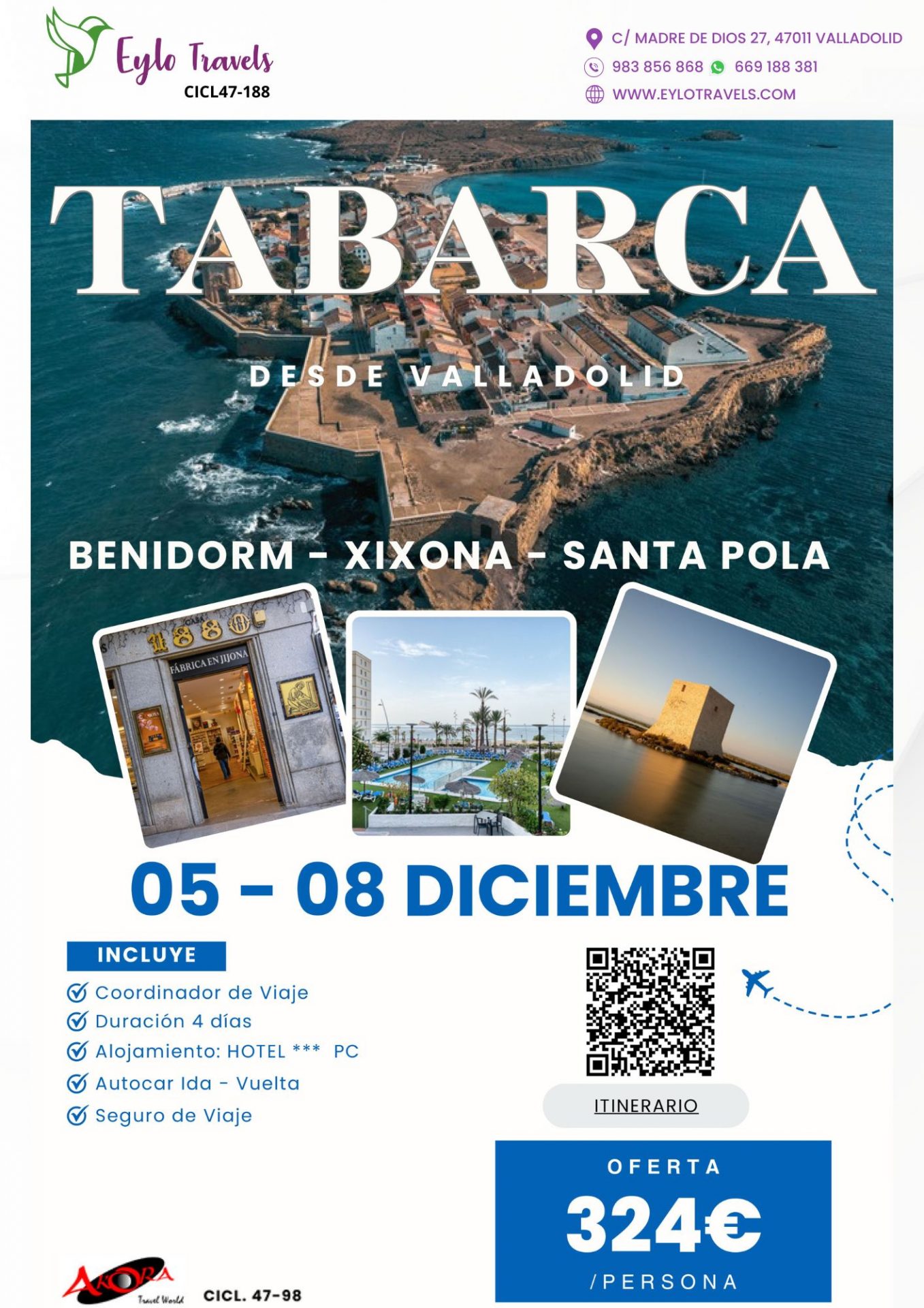 Tabarca Valladolid Benidorm Diciembre Autocar