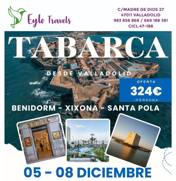 Tabarca Valladolid Benidorm Diciembre Autocar