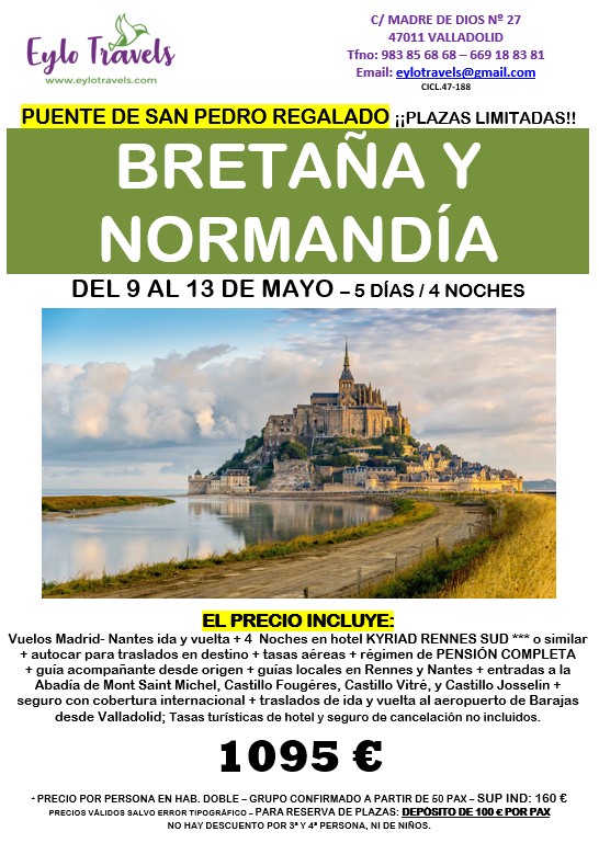 Viaje a Bretaña y Normandía 5 Días