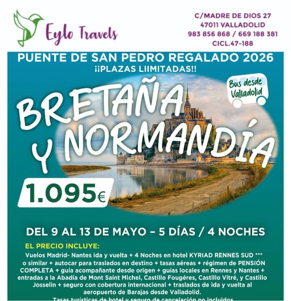 Viaje a Bretaña y Normandía 5 Días