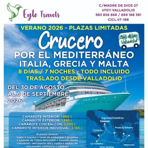 Crucero Todo Incluido 8 Días / 7 Noches: Grecia, Malta e Italia