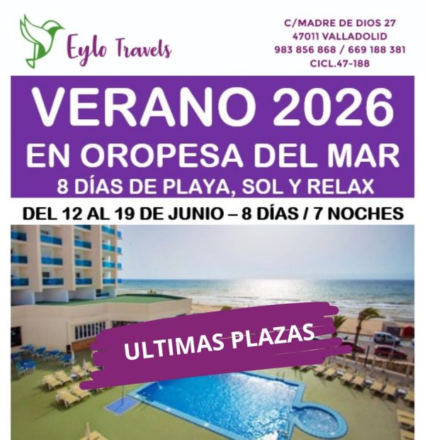 Vacaciones Verano 2026 en Oropesa del Mar - Junio 2026