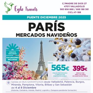 Viaje a París Mercados Navideños Puente Diciembre 2025 Eylo Travels
