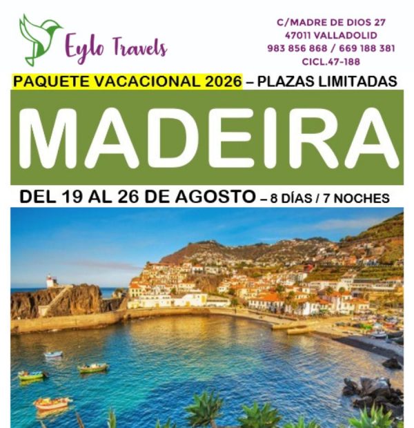Viaje a Madeira desde Valladolid, Madeira Todo Incluido 2026