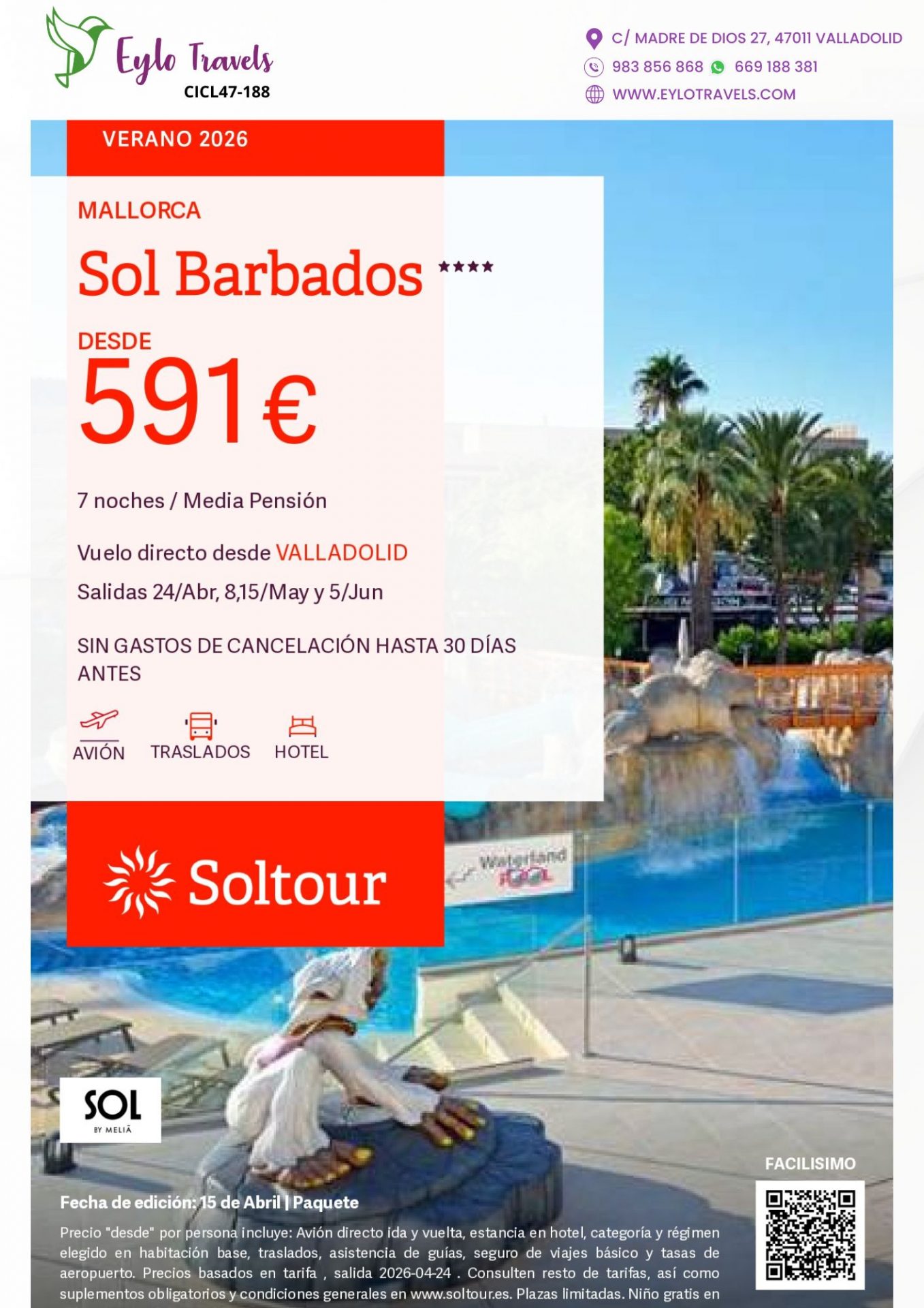 Oferta viaje Mallorca Sol Barbados desde Valladolid Eylo Travels.