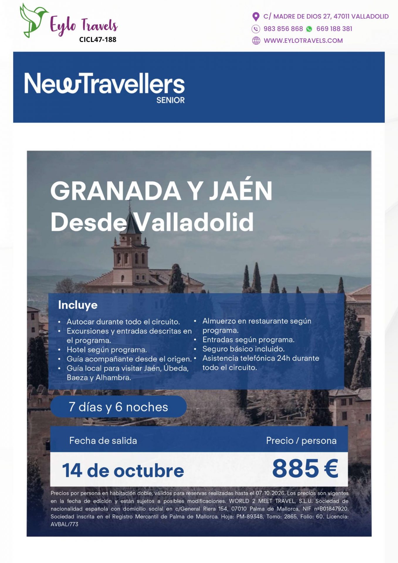 Viaje a Granada y Jaén desde Valladolid | 7 Días - Eylo Travels