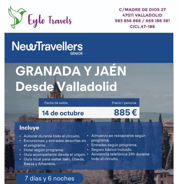 Viaje a Granada y Jaén desde Valladolid | 7 Días - Eylo Travels