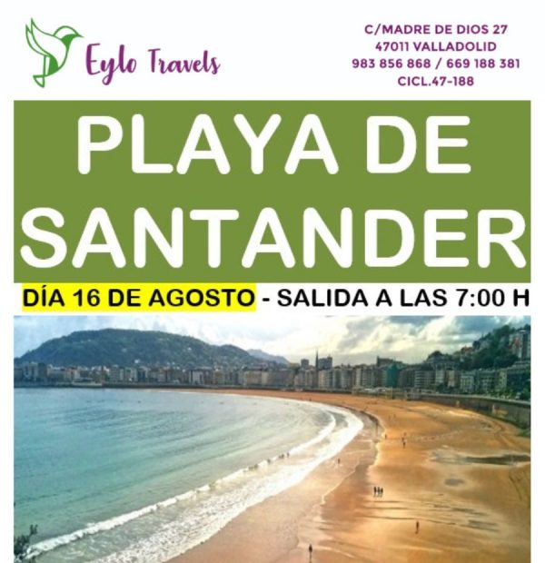 Excursión organizada a la playa de Santander desde Valladolid con Eylo Travels.