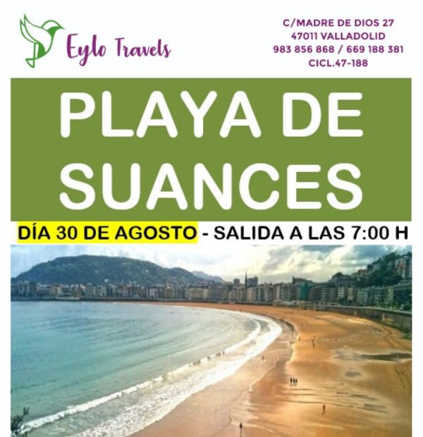 Excursión organizada a la playa de Suances Cantabria desde Valladolid Eylo Travels.