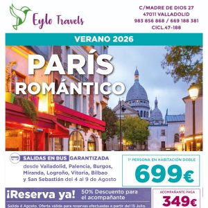 Viaje Organizado a París desde Valladolid