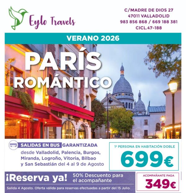 Viaje Organizado a París desde Valladolid