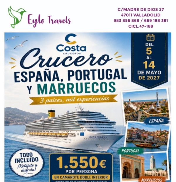 Crucero desde Valladolid a España, Portugal y Marruecos