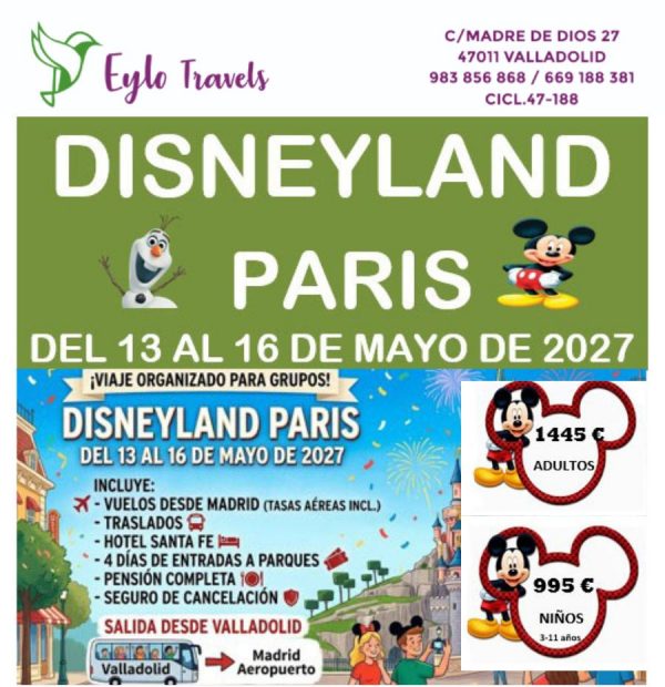 viaje organizado a Disneyland Paris