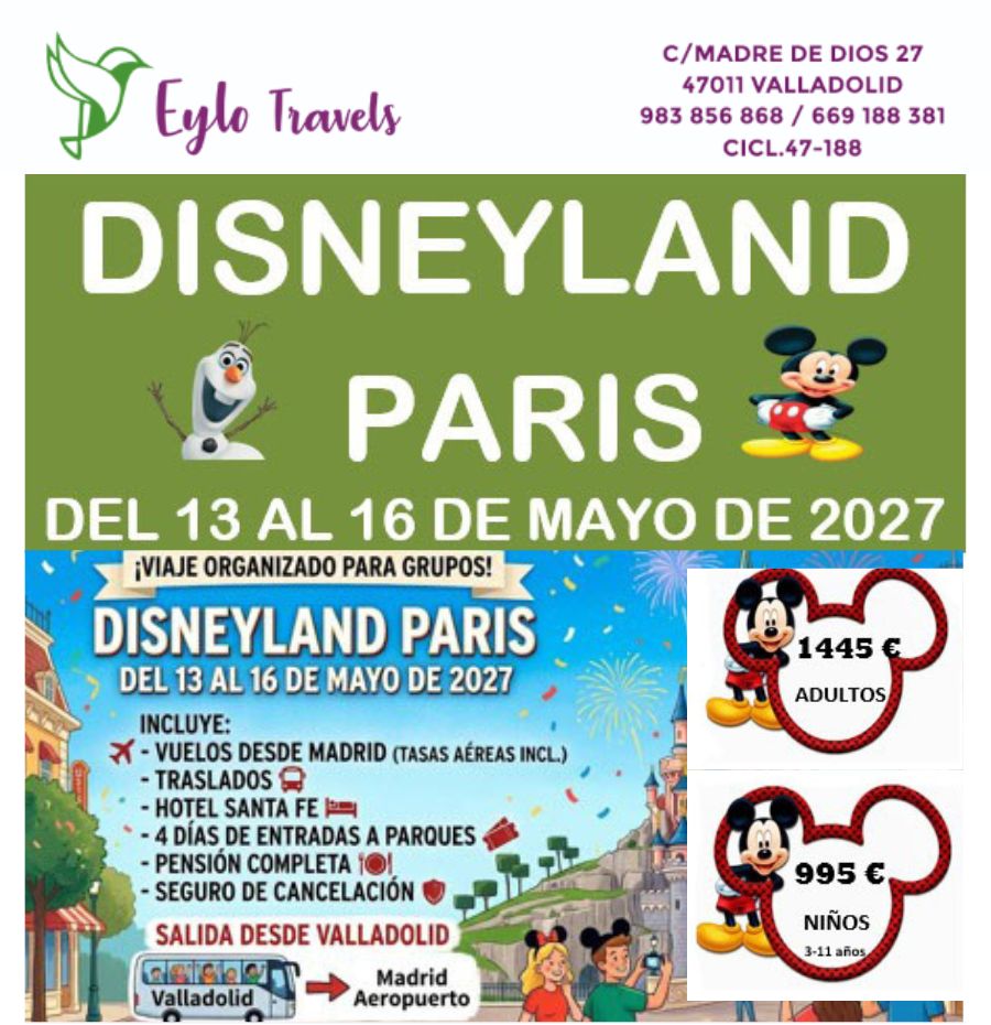 viaje organizado a Disneyland Paris