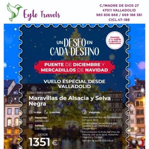 Viaje a los mercadillos de navidad en Alsacia y Selva Negra salida directo desde Valladolid.