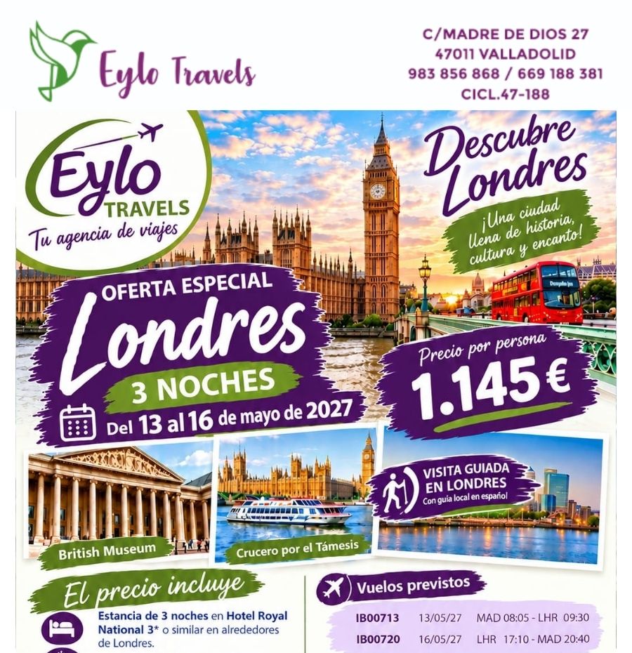 Viaje a Londres 4 Días / 3 Noches (Salida desde Valladolid)