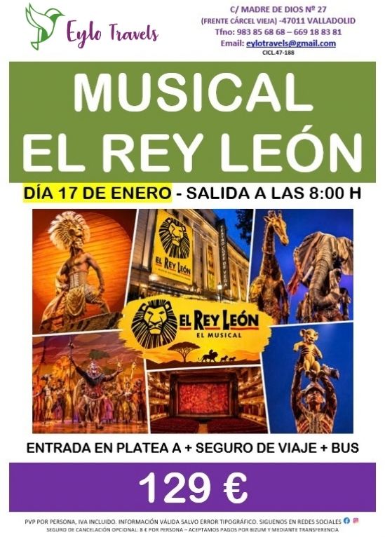 Musical El Rey León en Madrid desde Valladolid 17 de enero 2027 - Imagen 2